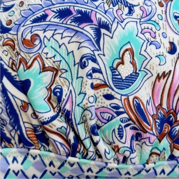 Victoria’s Secret Blue Boho Paisley Push Up Bikini Halter Swim Top Small NEW - Picture 4 of 6